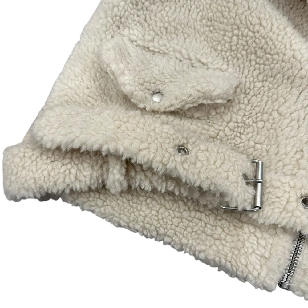 J.O.A. Oversized Faux Sherpa biker jacket - Image 8