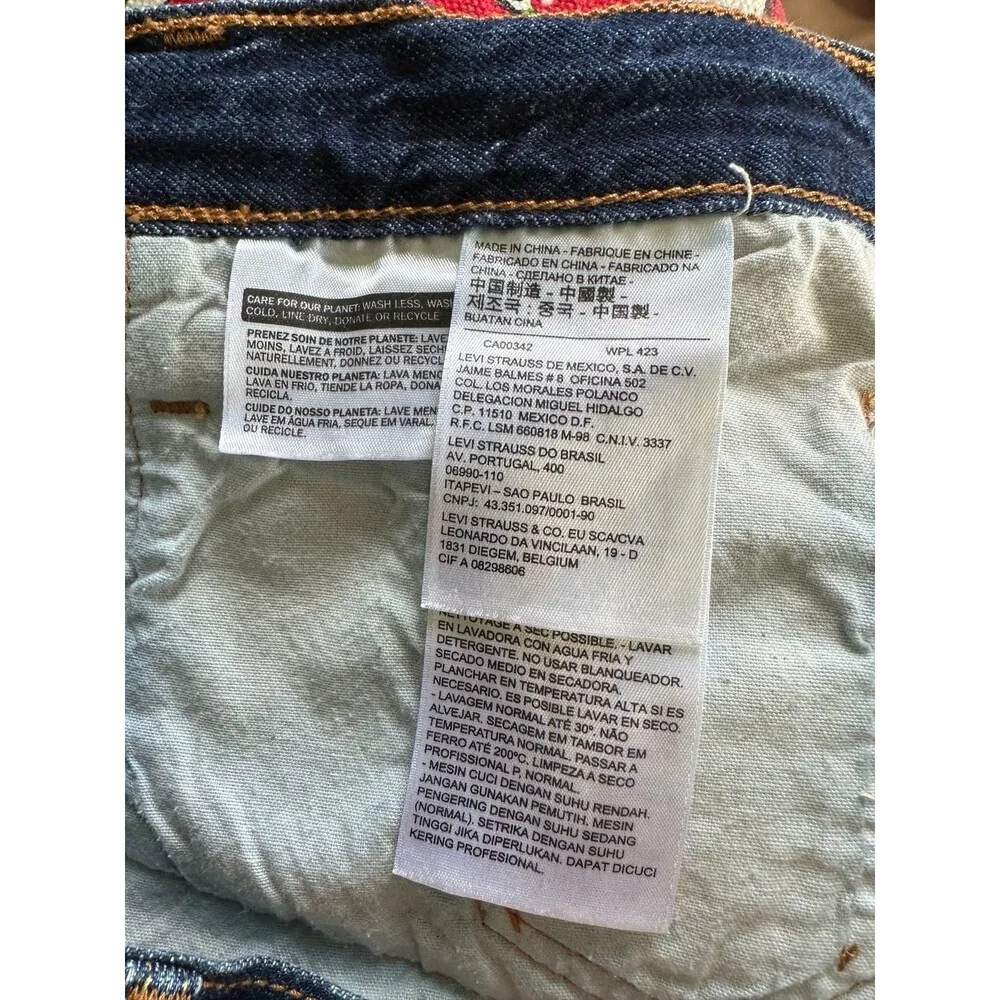 Levi's Women's 501 Dark Wash Cut Off Raw Hem Button Fly Denim Jeans Shorts W28 - Image 5