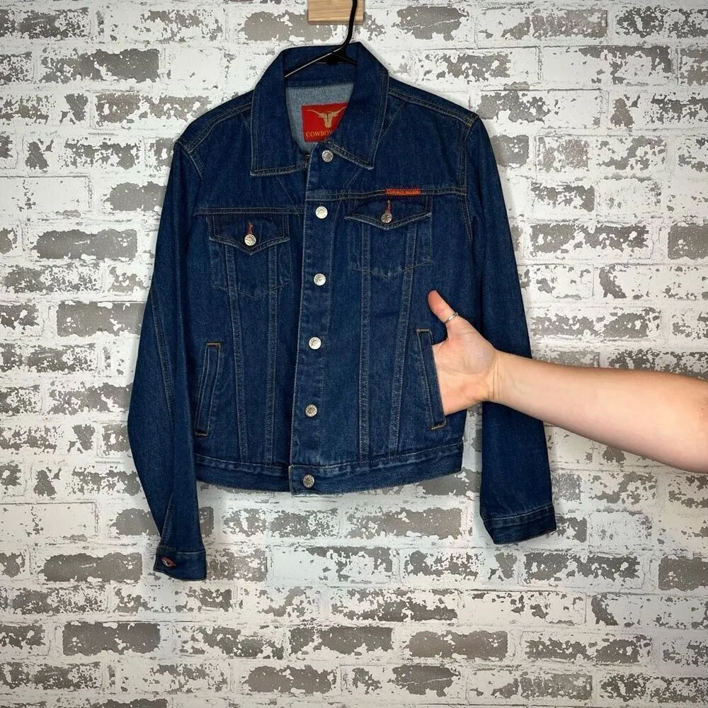 Cowboy blues | women dark wash denim jean jacket Blue Size M - Image 10