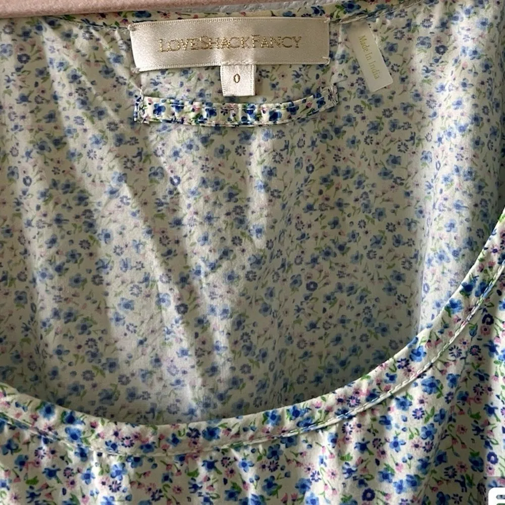 Loveshackfancy Floral Lais‎ Celebration 100% Cotton Poplin Midi Dress sz 0 - Image 8