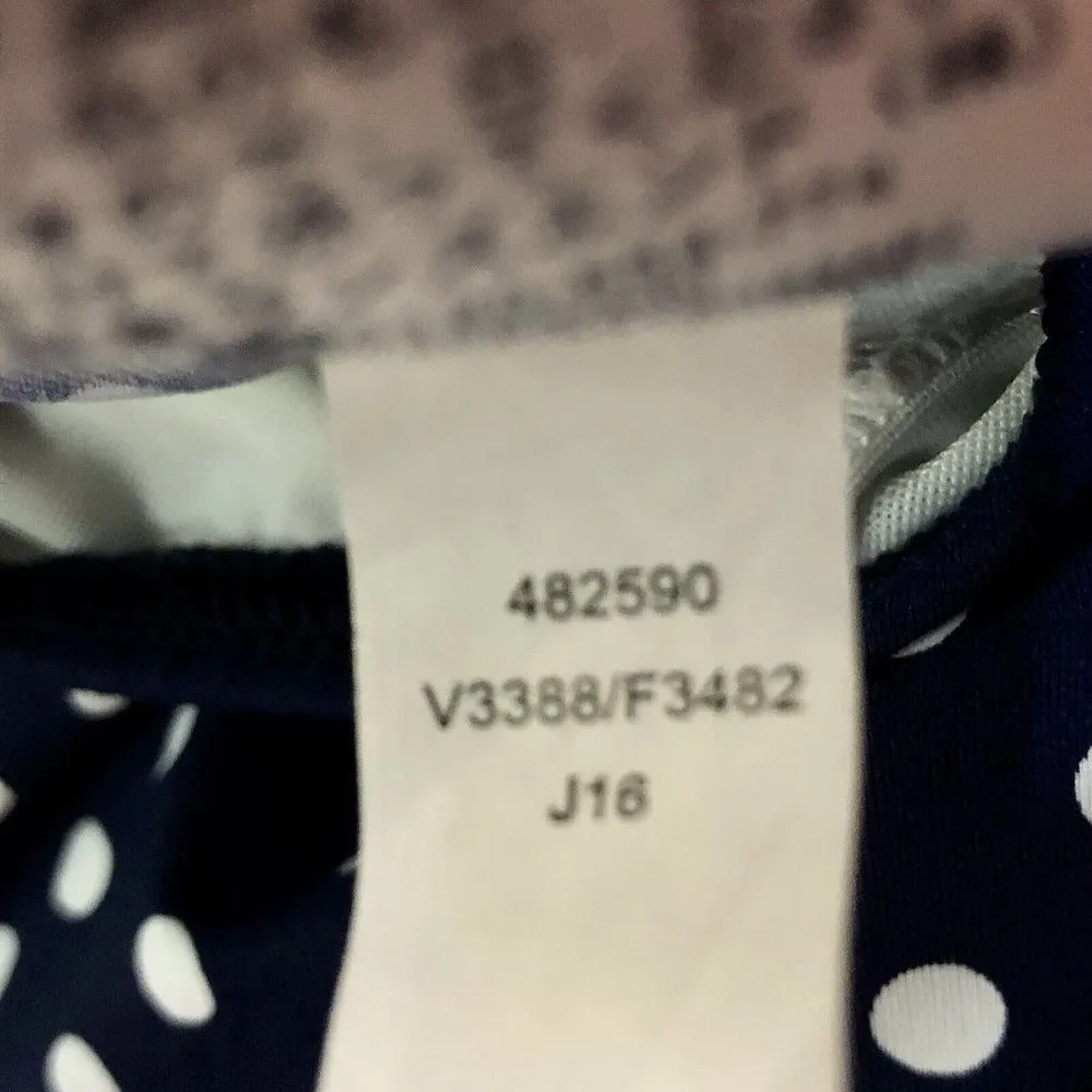 Lands End Maternity Swim Suit Womens 6 Used Navy Polka Dot One Piece - Image 10