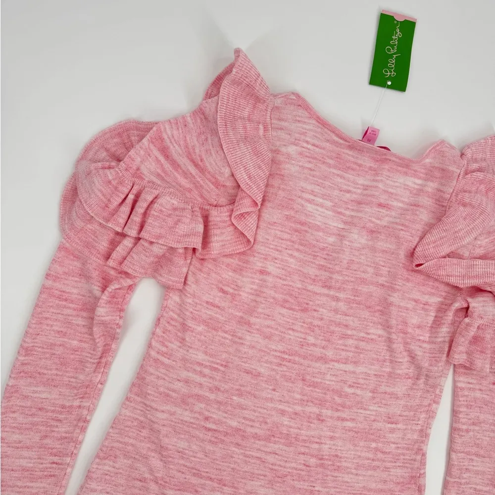 Lilly Pulitzer Fresca Sweater In Coral Reef Tint Space Dye Size XS NWT - Image 6