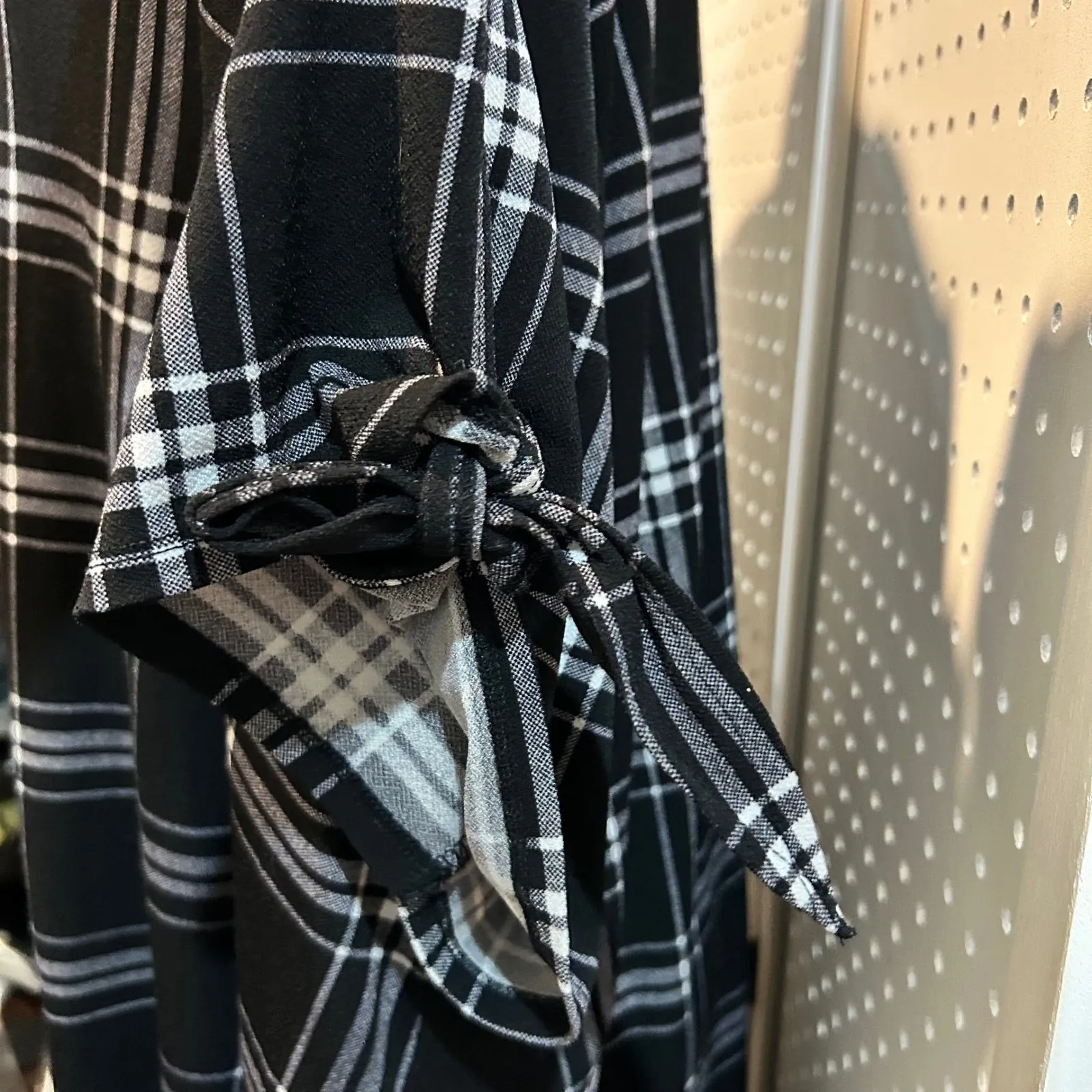 Worthington Woman 2X Plaid Black White V Neck Dress Casual‎ Career - Image 5