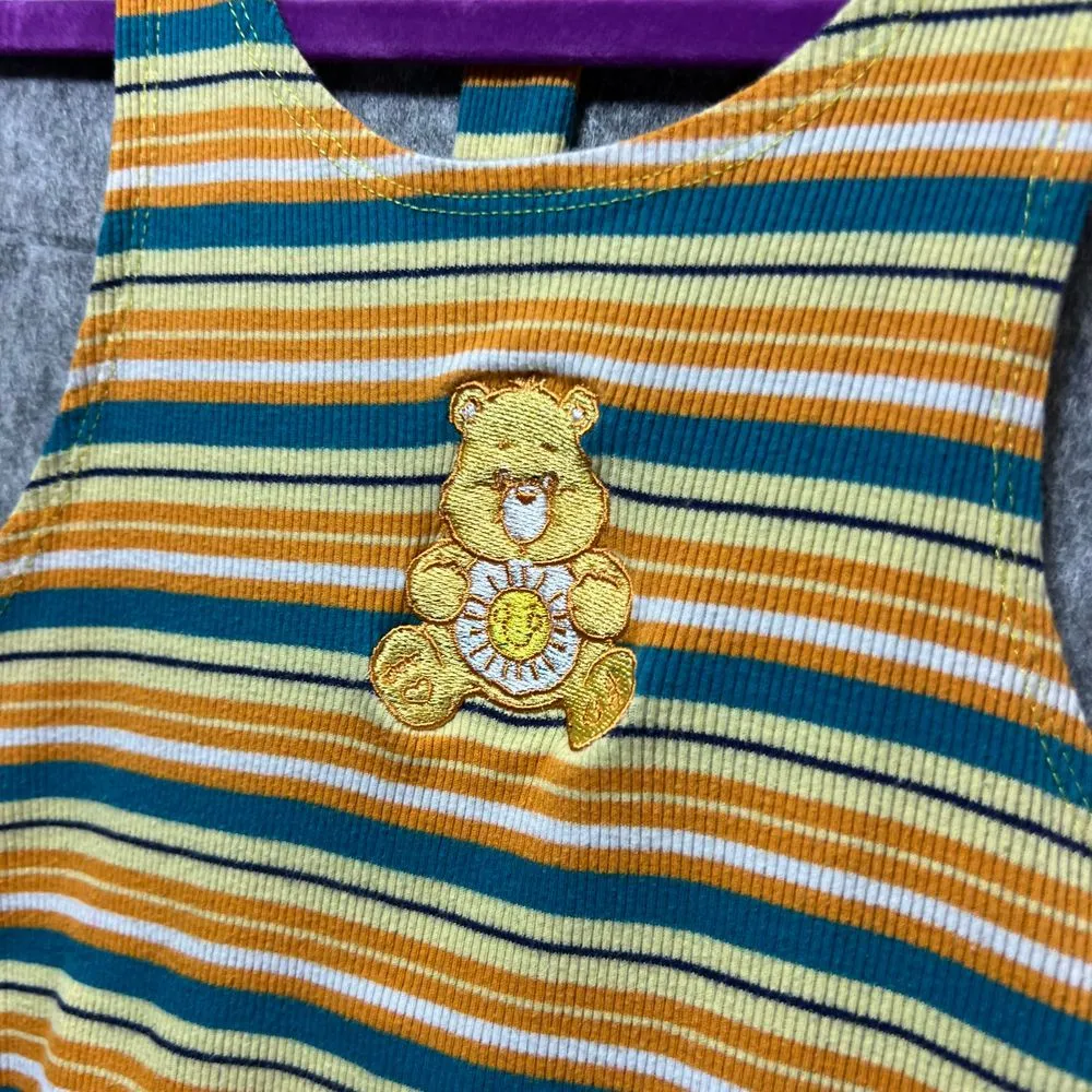 Care Bears Striped Tank Top Y Back Sleeveless‎ Ribbed Knit Top XL Yellow - Image 6