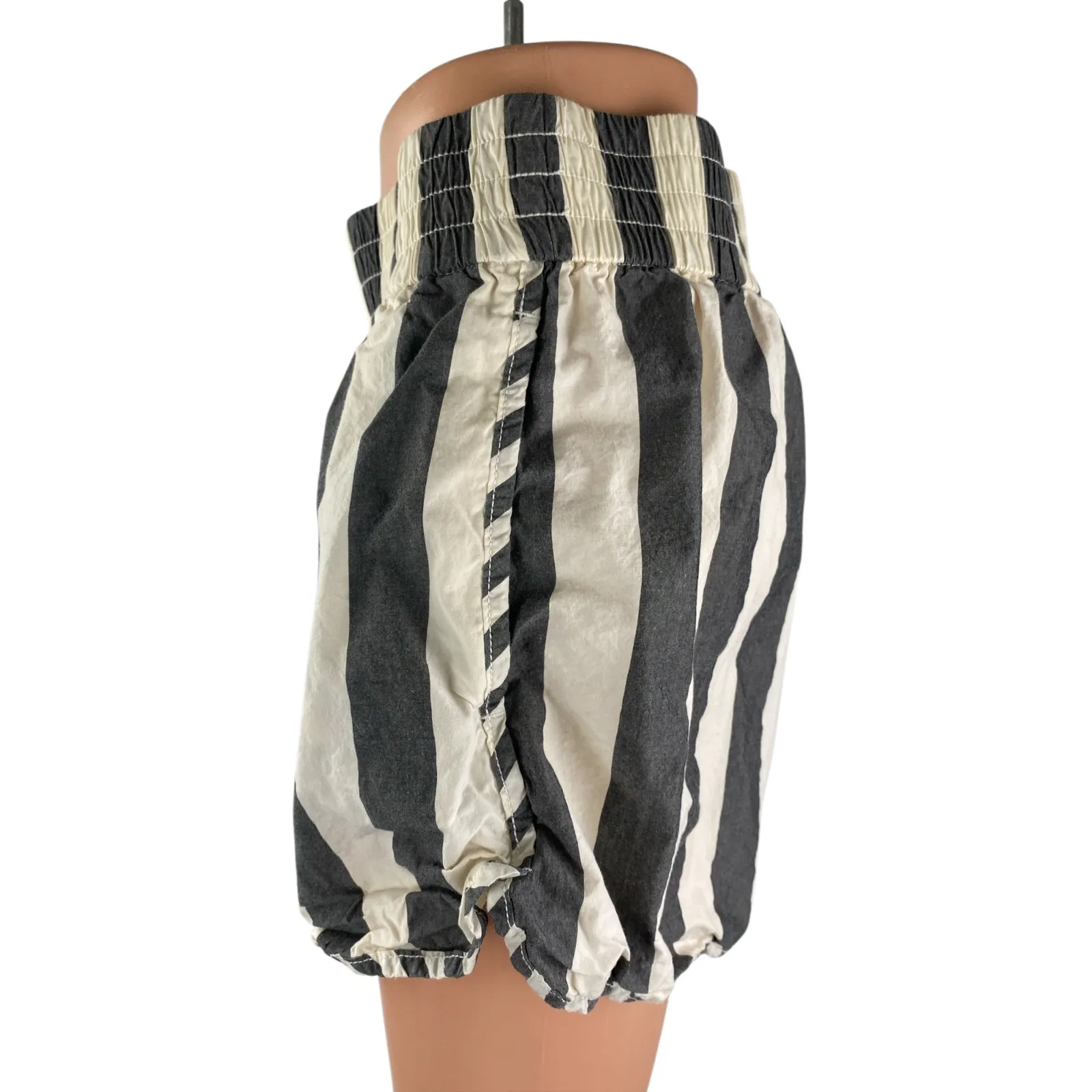 Everlane Striped Elastic High Waist Wide Leg Lounge Bloomer Mini Boxer Shorts M - Image 4