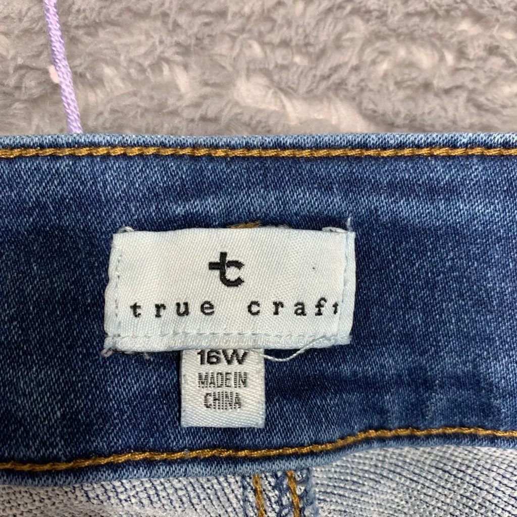 True Craft Women’s 16W Stacked Waist Skinny Jeans Blue Stretch Denim Plus Size - Image 9