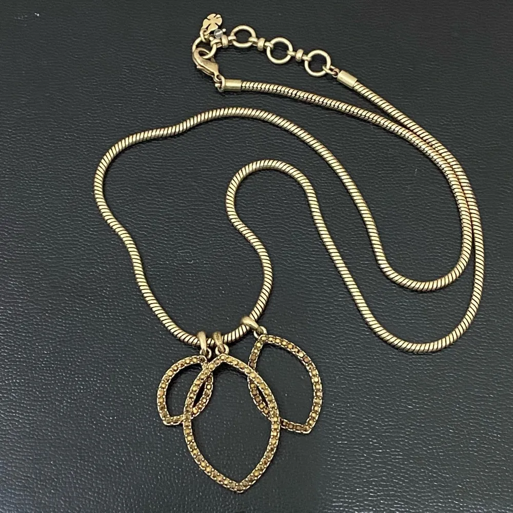 LUCKY BRAND Brass-tone Pave Charm Pendant 25” Long Necklace - Image 3