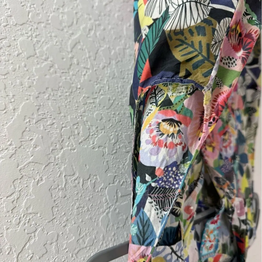 Johnny Was Chelsea Xanthe Silk Floral Sleeveless Multicolor Floral Top - Image 5