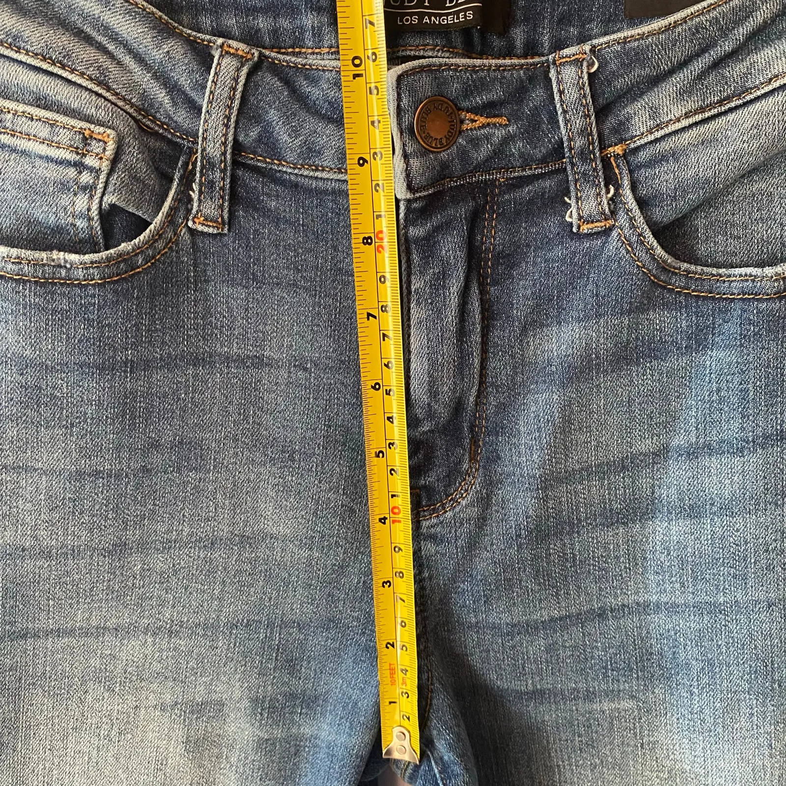 Judy Blue Boyfriend Fit Medium Wash Jeans Stretchy Mid Rise Women's size 5 / 27 - Image 10