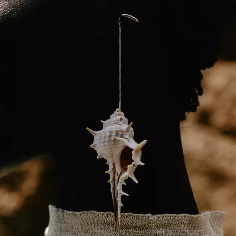 Silver and Cream Shell Earrings - Image 5