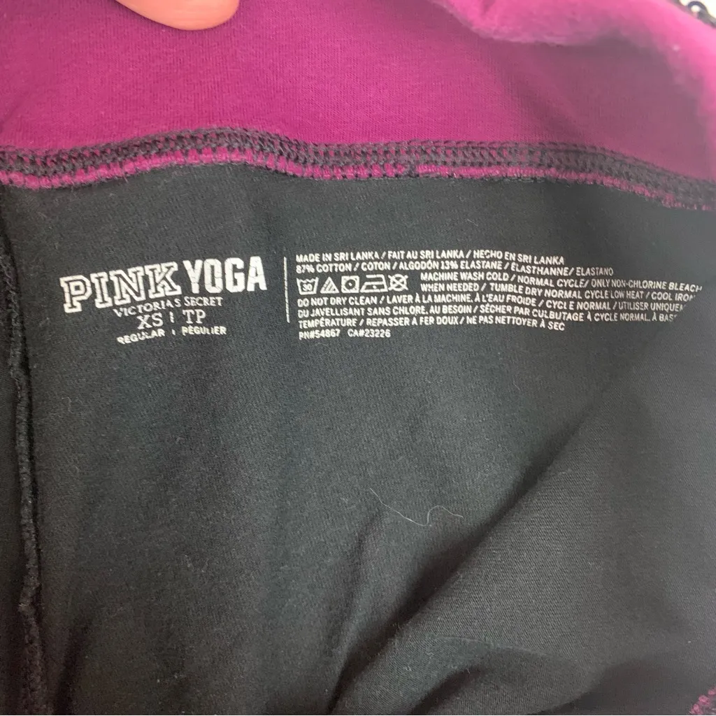 Victoria's Secret Pink Yoga pants size XS sequin y2k flare leggings black purple - Image 2