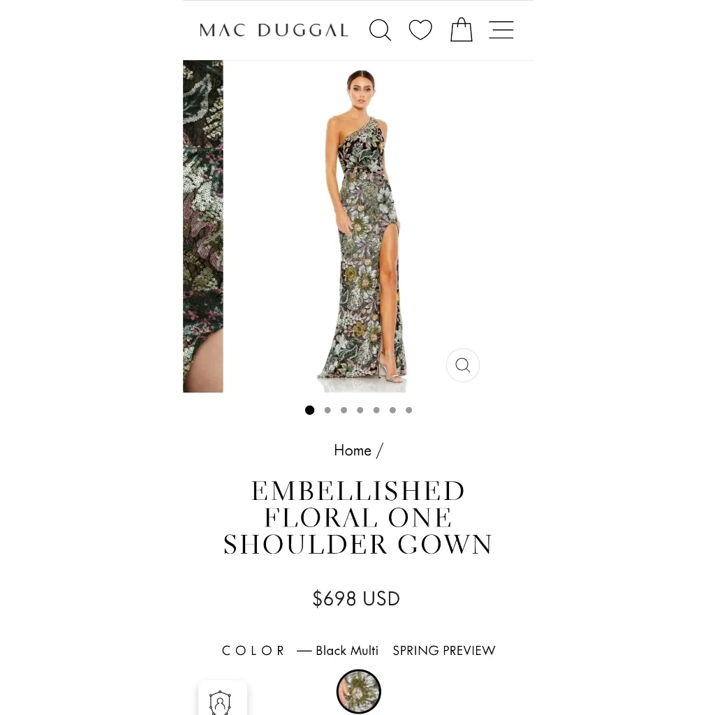 MAC DUGGAL EMBELLISHED FLORAL ONE SHOULDER GOWNRegular price$698  size 10 - Image 8