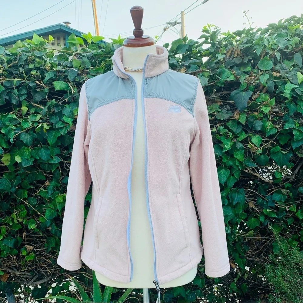 New Balance‎ Women Pink High Neck Two Pockets Zippered Sweater Size S - Image 9