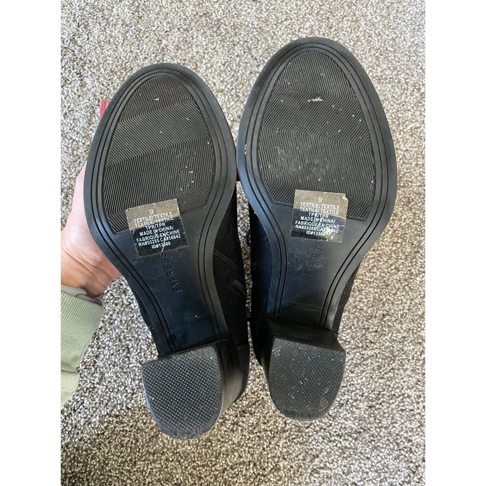 Express Black Lace-Up Chunky Heel Ankle Boots – Size 9 - Image 4