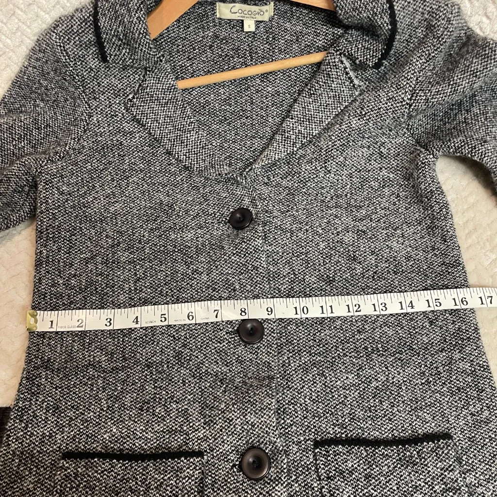 Cocogio Gray Sweater Button up Knit Blazer Small | Minimalist Academia - Image 10
