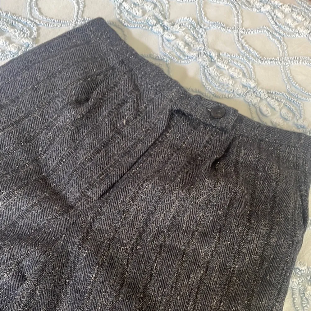 Dark Gray Pinstripe Trousers handmade 80’s - Image 2