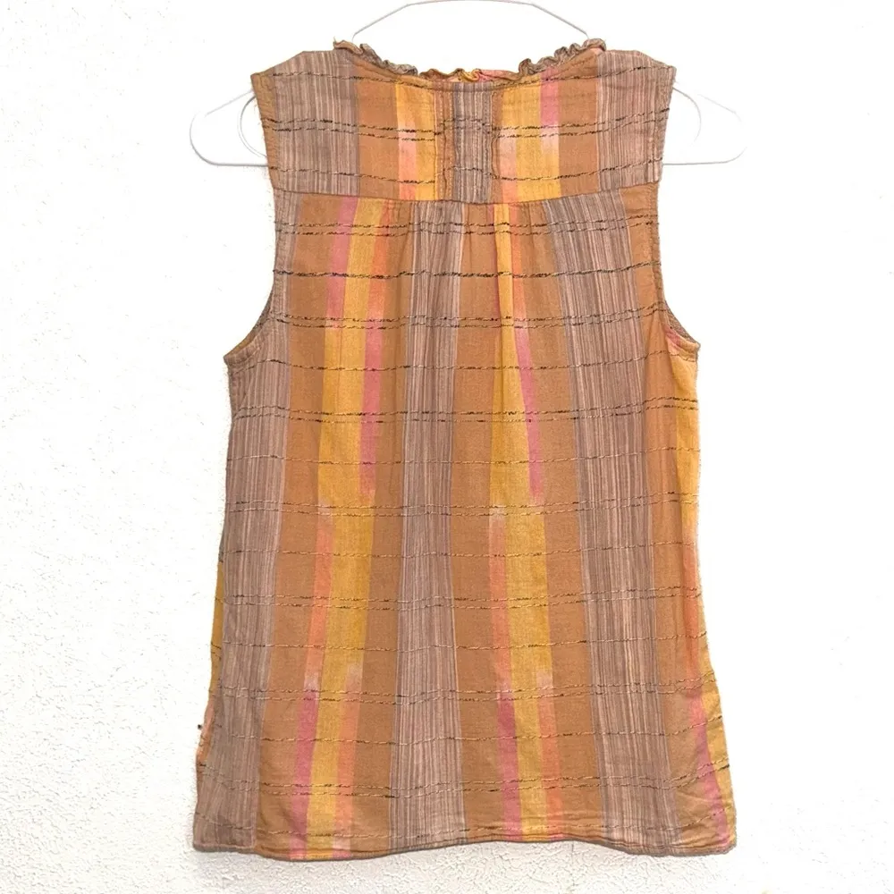 Anthropologie Holding Horses Faye Plaid Sleeveless Peplum Button Tie Top Size 2 - Image 9