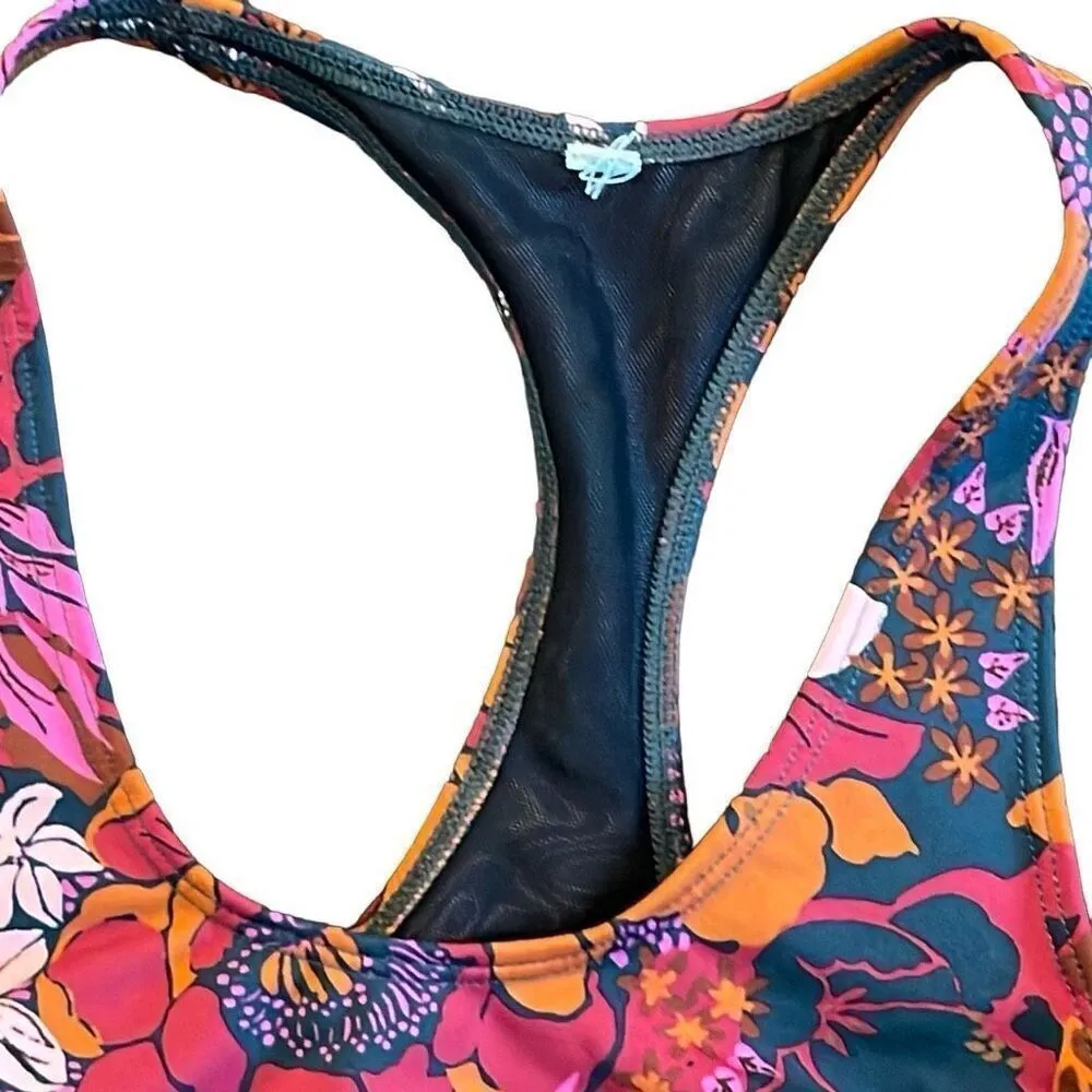 Free People Movement Free Love Orange Floral Print Sports Bra Size XS‎ - Image 3