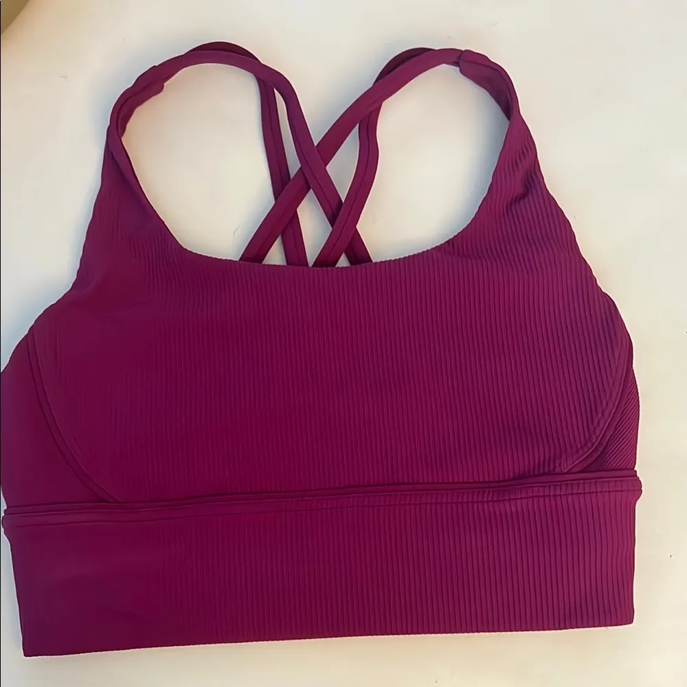 Lululemon Energy Bra Long Line Ribbed *Medium Support, B–D Cup
Deep Fuschia 6 - Image 3