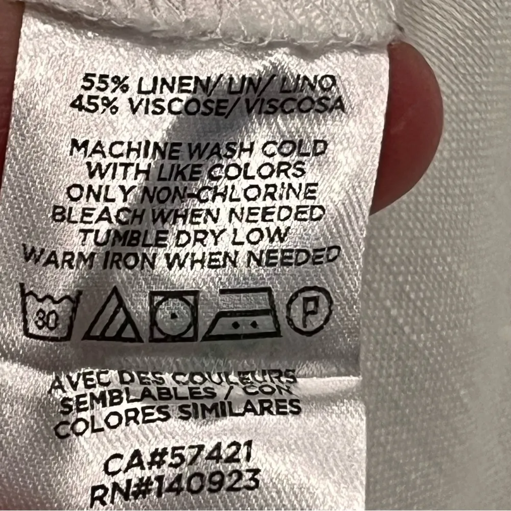 NEW Ann Taylor White Linen Blend Sleeveless Tie Waist Blouse Top size 12 - Image 5