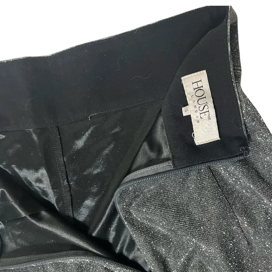 HOUSE OF CB Margarita Pants Sparkly Wide Leg Grey Silver Womens Size Small - Image 10