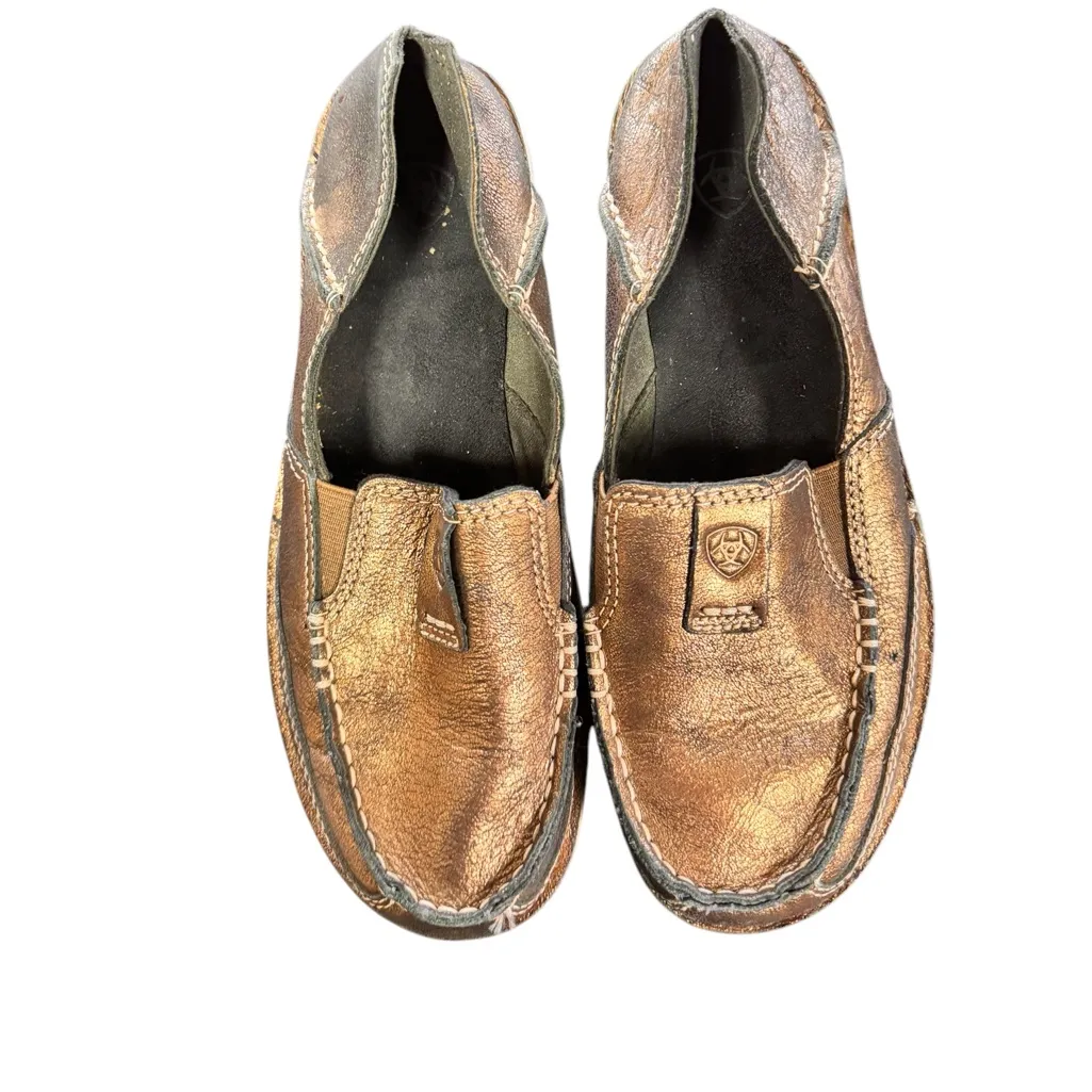 Ariat Cruiser Bronze Leather Slip On Loafers Western Casual Womens 6.5B Comfort - Image 3