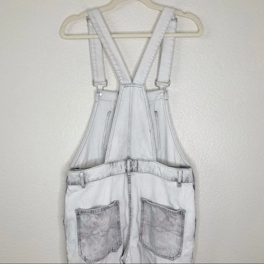 Zara Basic Bleach Distressed Cargo Style Jeans Overalls - Image 11