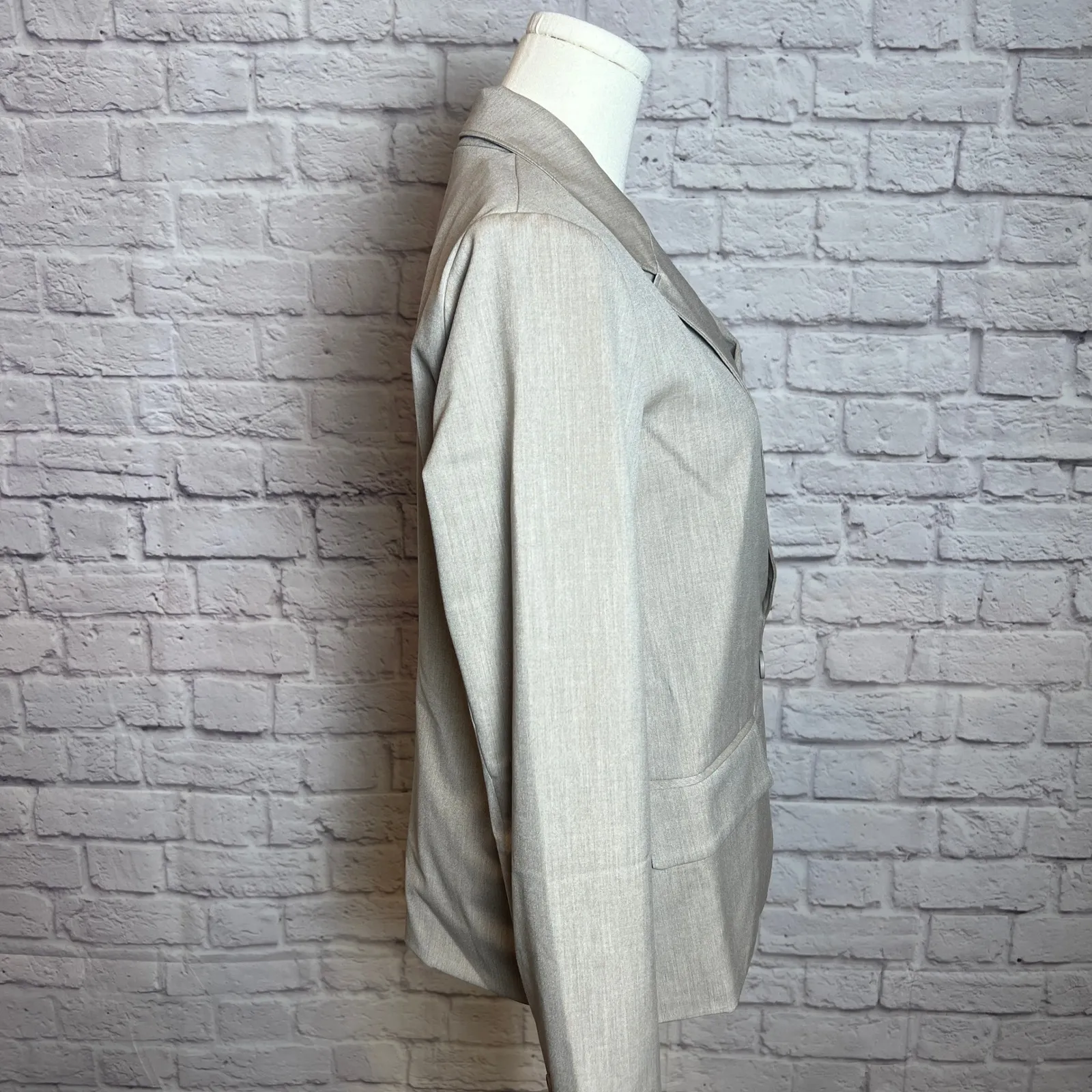 The Drop Womens XS Beige Double Breasted Blazer Neutralcore Workcore - Image 3