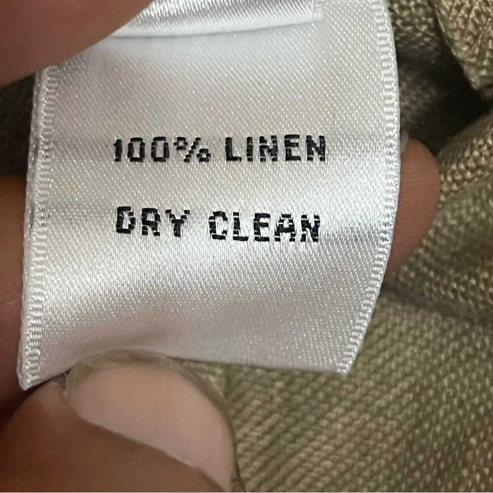 Vintage Talbots 100% Irish Linen Flared Pleated Bottom Midi Skirt‎ Size 4 Tan - Image 3