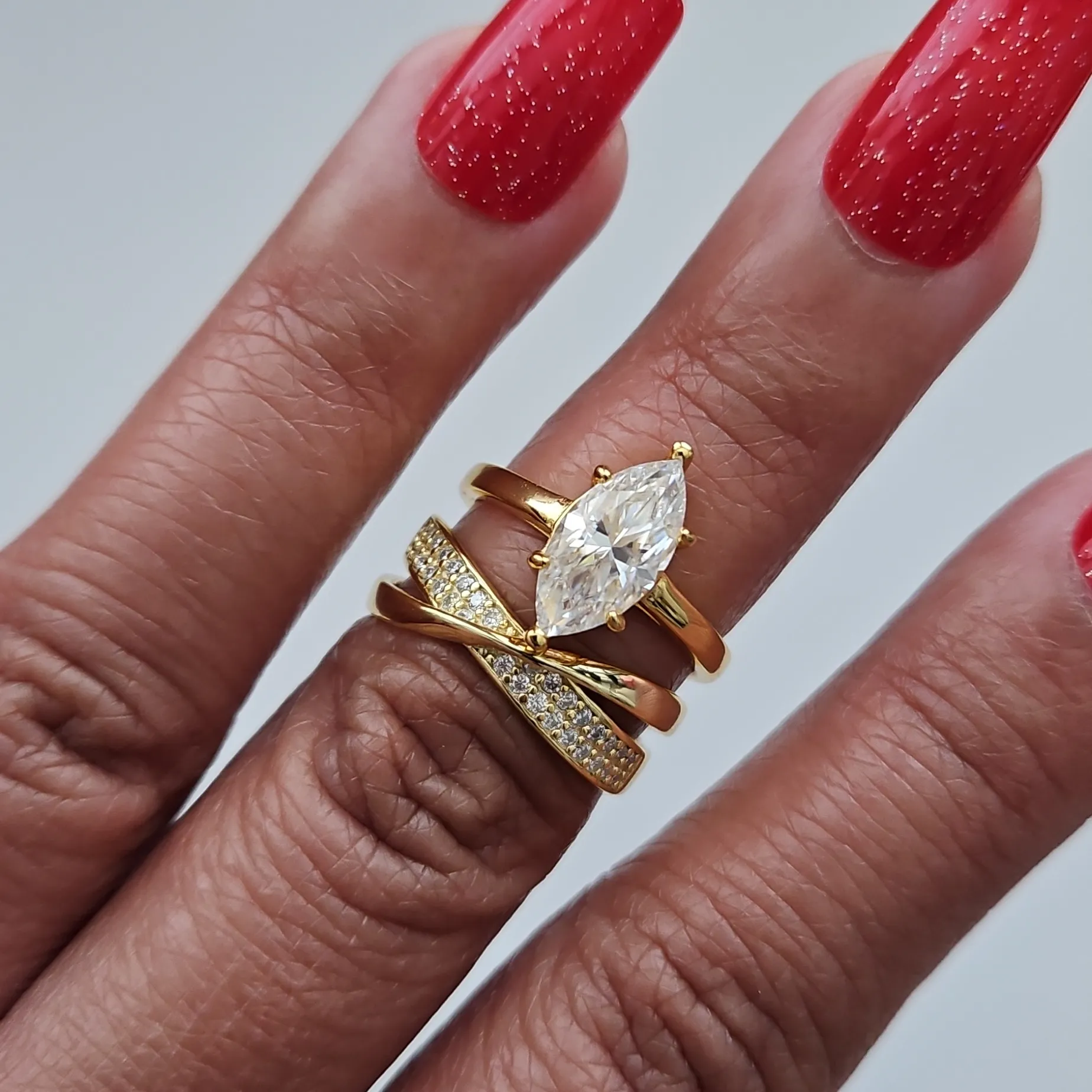 2ct Marquise Moissanite Solitaire Ring. Size 6 - Image 6