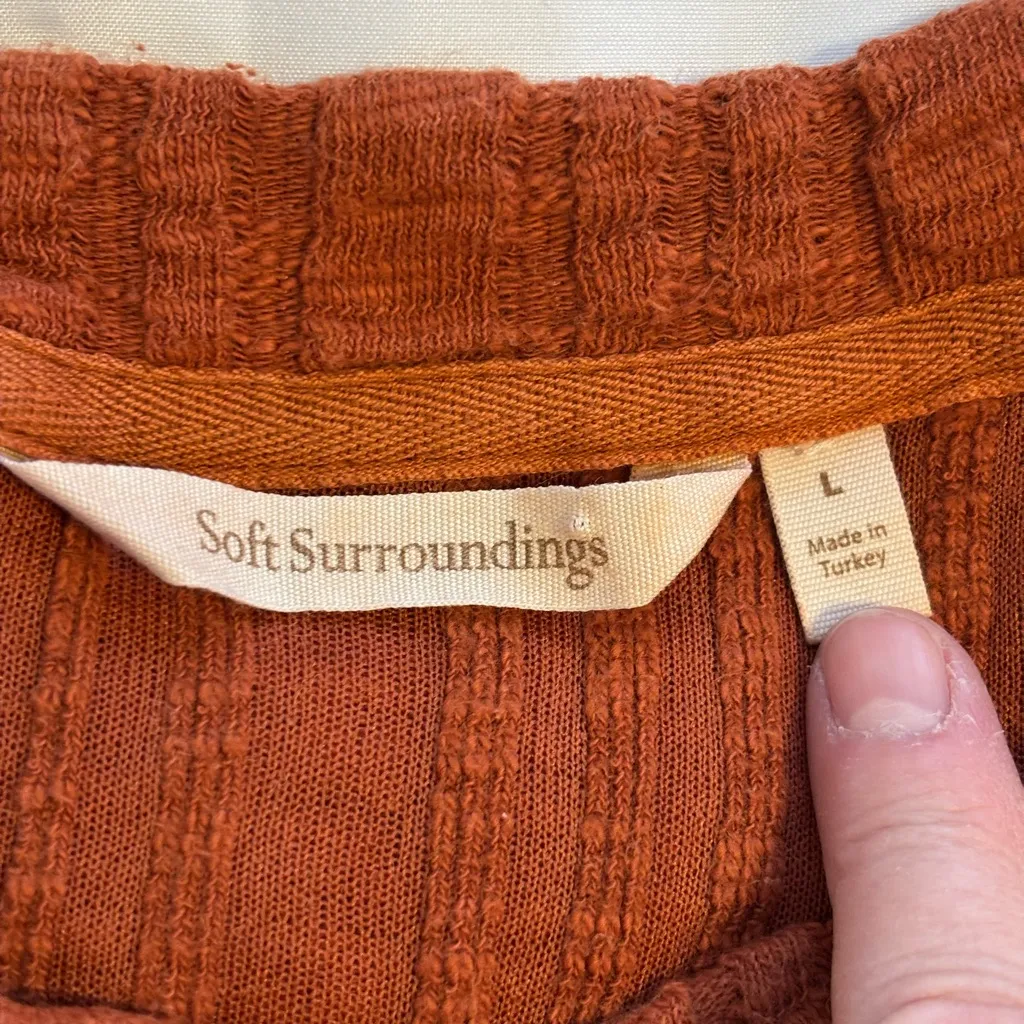 Soft Surroundings Rust Textured Blouse - Image 2
