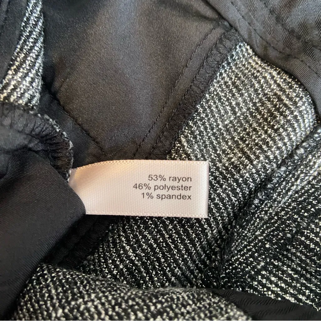 NEW The Limited Drew Fit Cropped Pants Black White Grey Knit NWOT Size 6 - Image 9