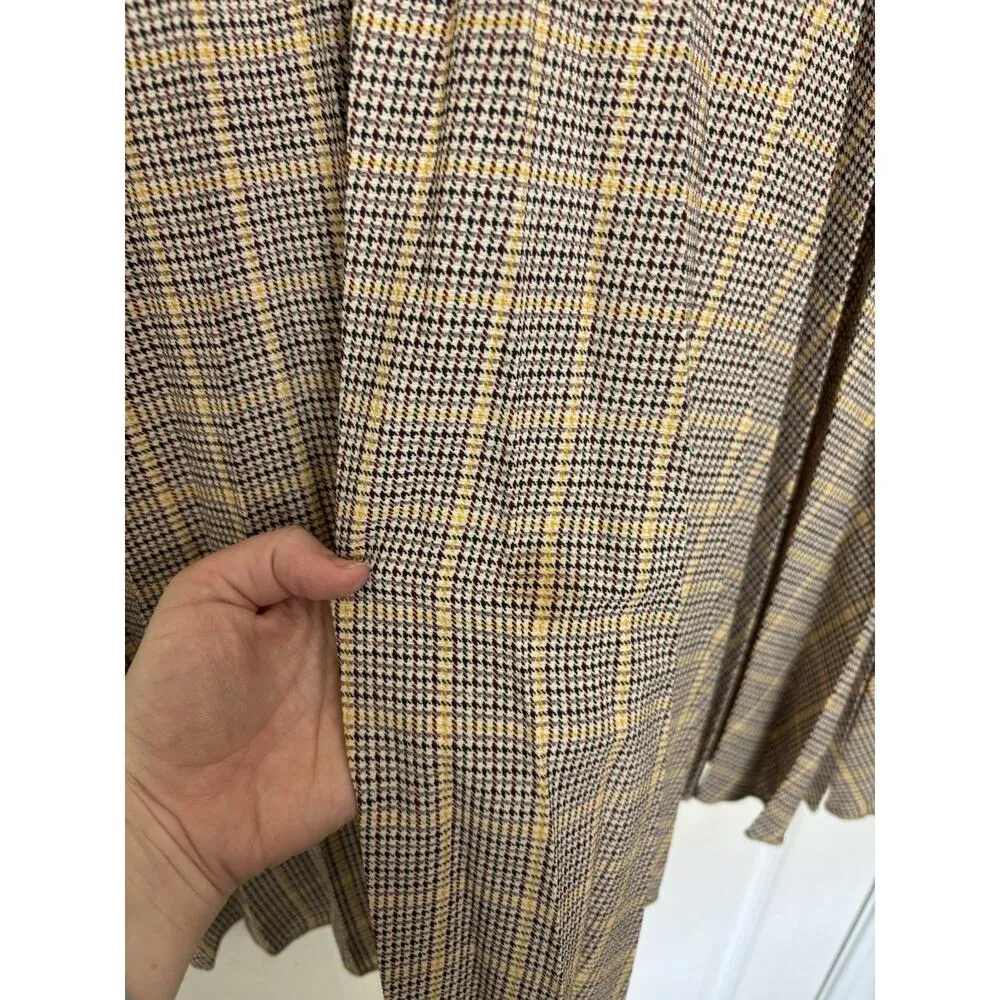 VTG Women’s Pleated Plaid Midi Skirt Size Large Dark Academia Wear to Work Twee - Image 4