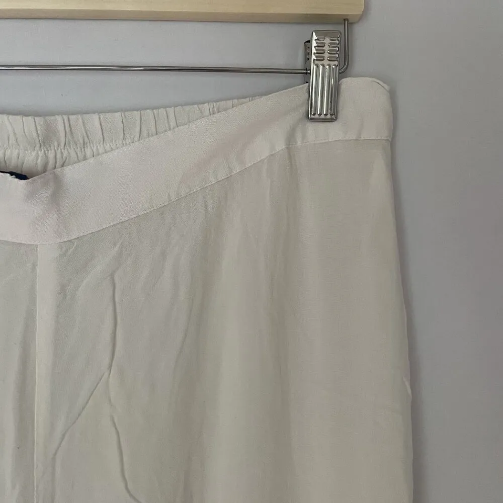 Avaasa white flowy wide leg pants women's size XL comfortable lightweight casual - Image 3