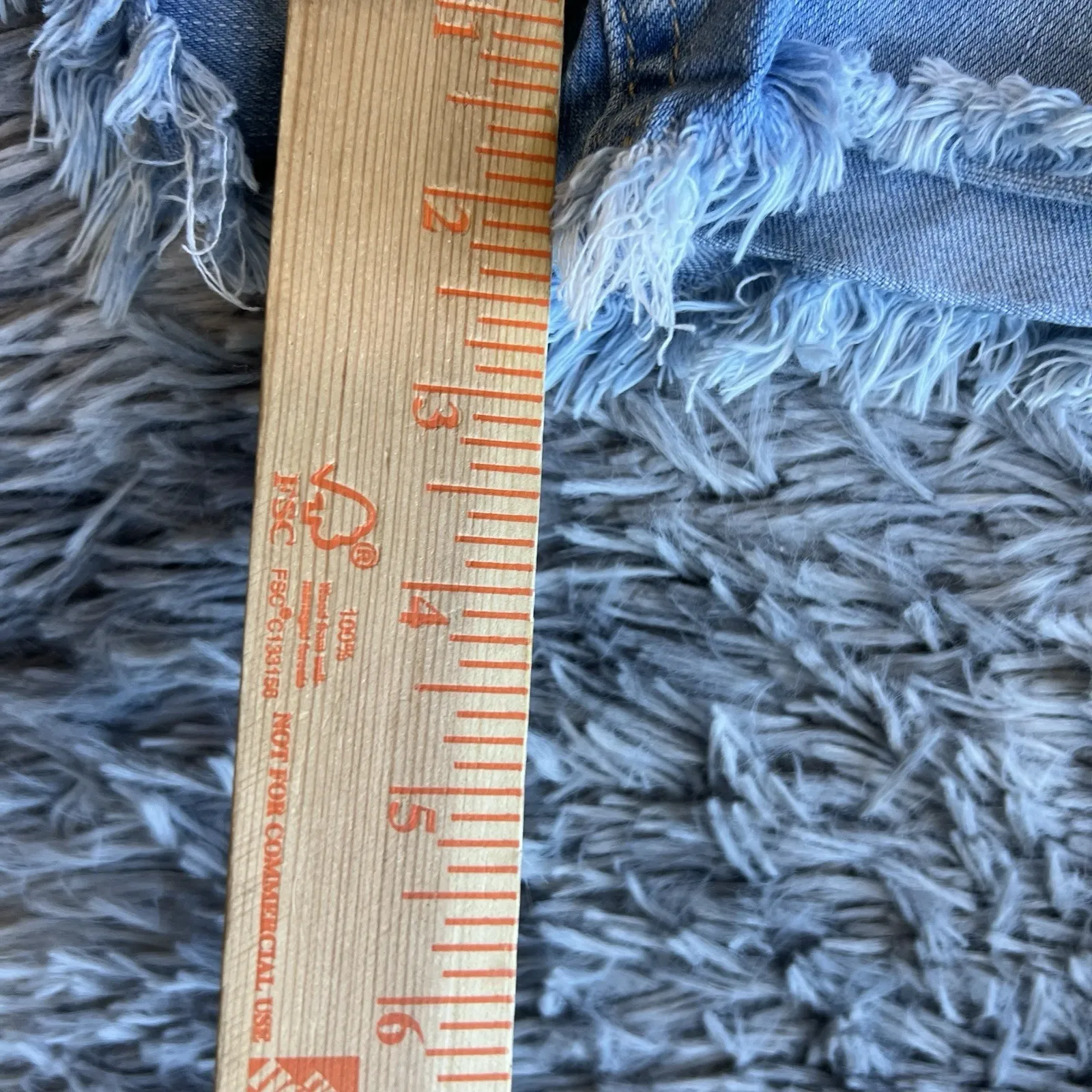 WAX JEAN, LOS ANGELES,  Large BLUE DENIM CUT OFF SHORTS, JR'S WAIST, - Image 8