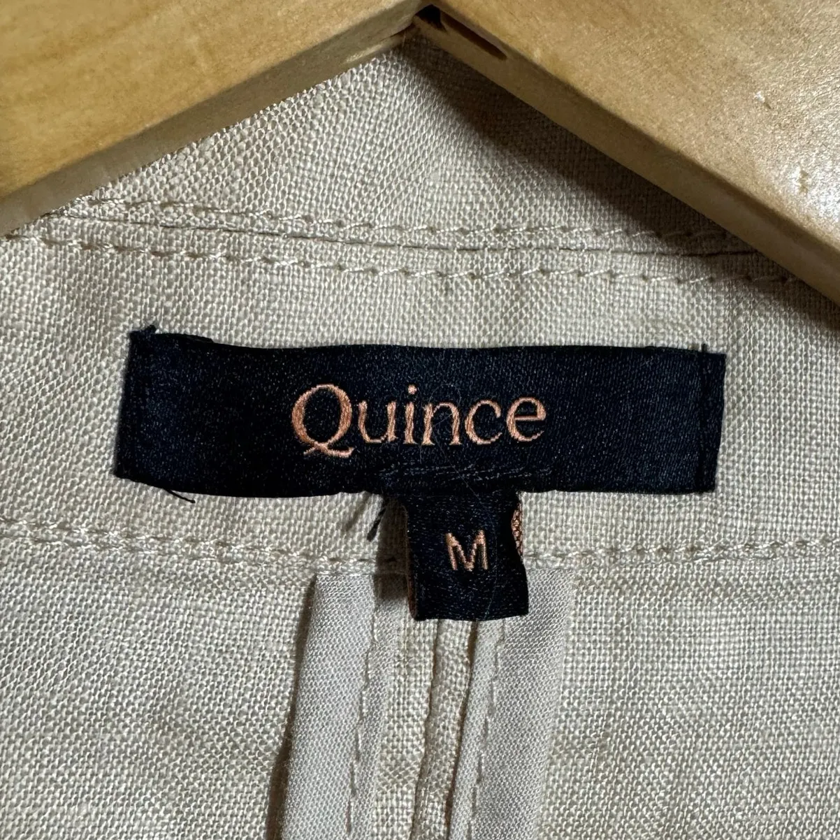 Quince Blazer Women M Tan Driftwood 100% Linen Minimal Modest Workware Career Size M - Image 8