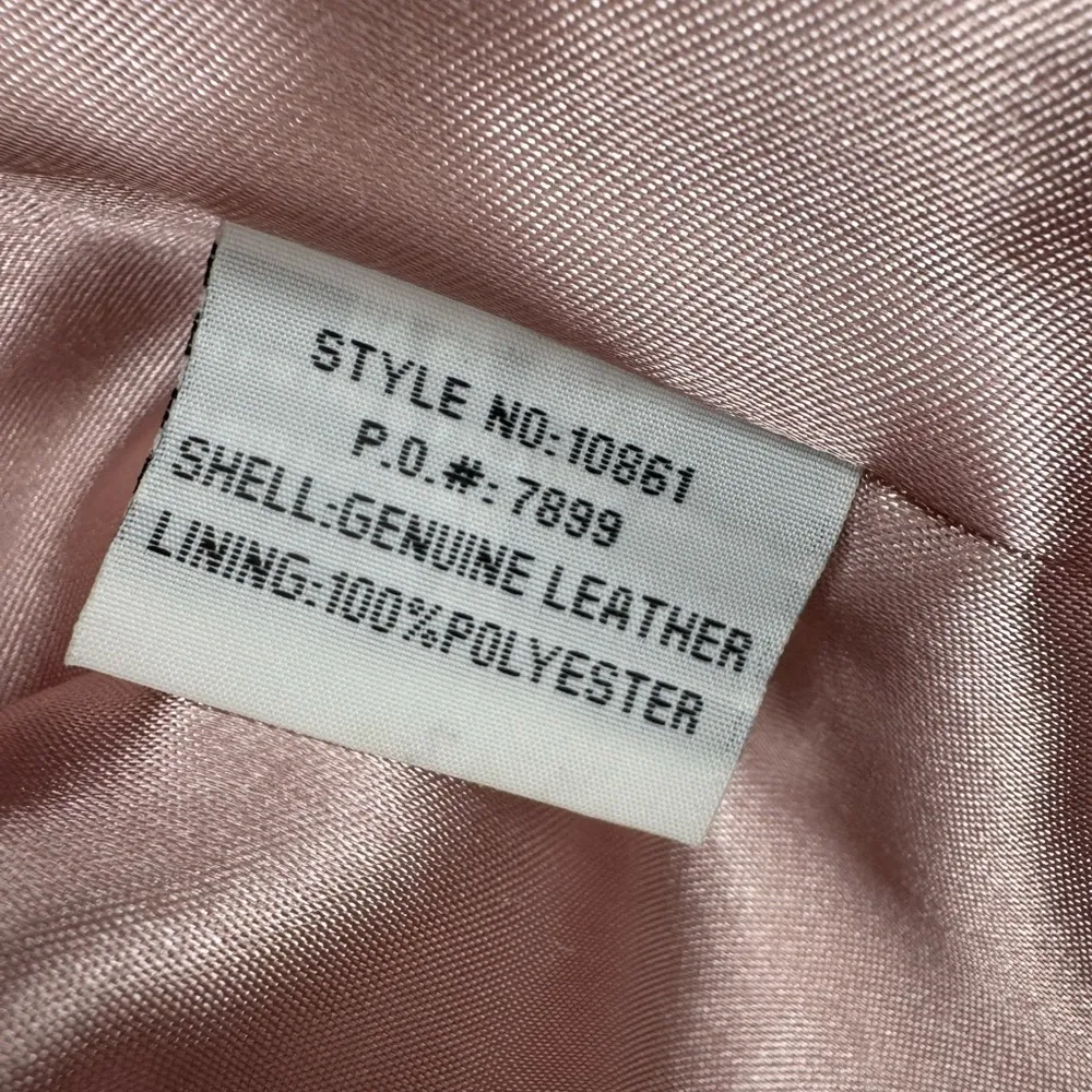 BAGATELLE Petite Light Pink Soft Genuine Leather Women's Jacket, Zip, Size 12. - Image 12