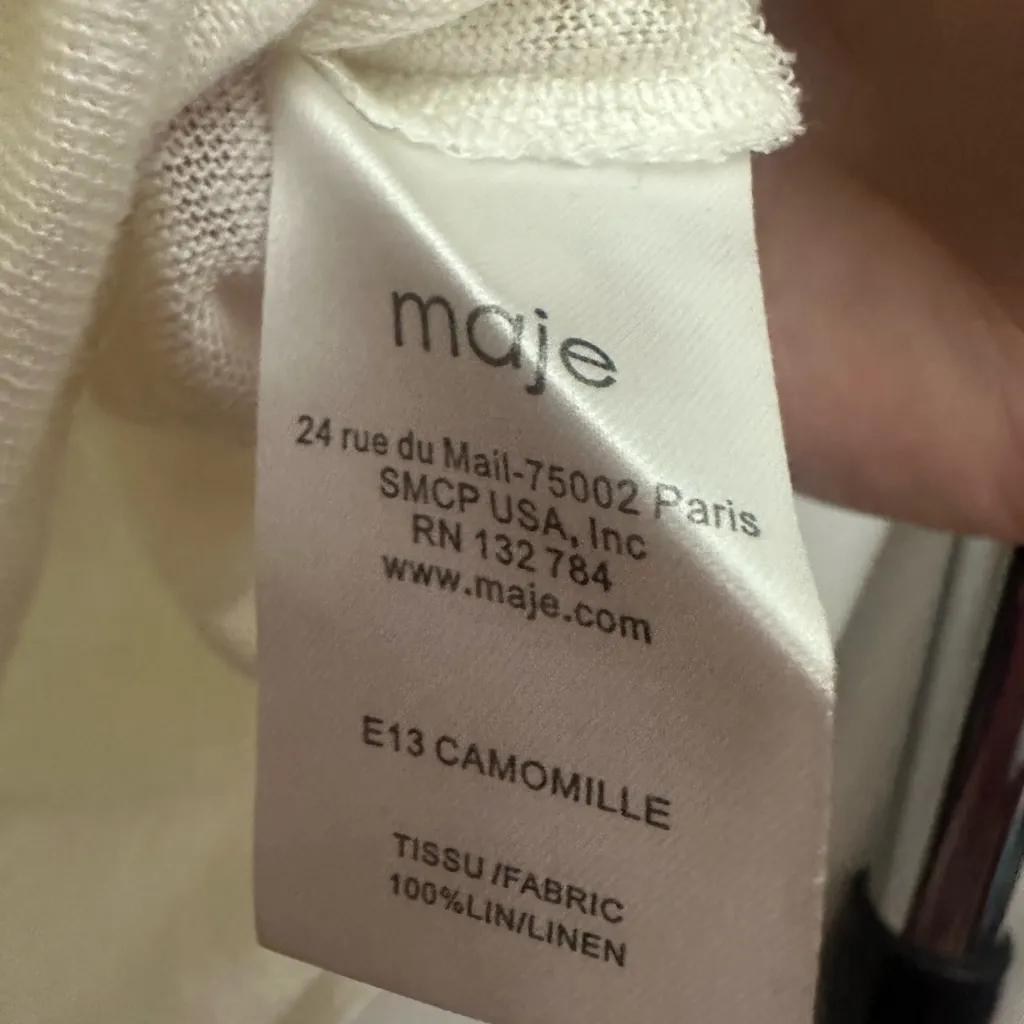 Maje Linen Jeweled Wings Graphic Tee Size 1 Small Whimsigoth Embellished - Image 5