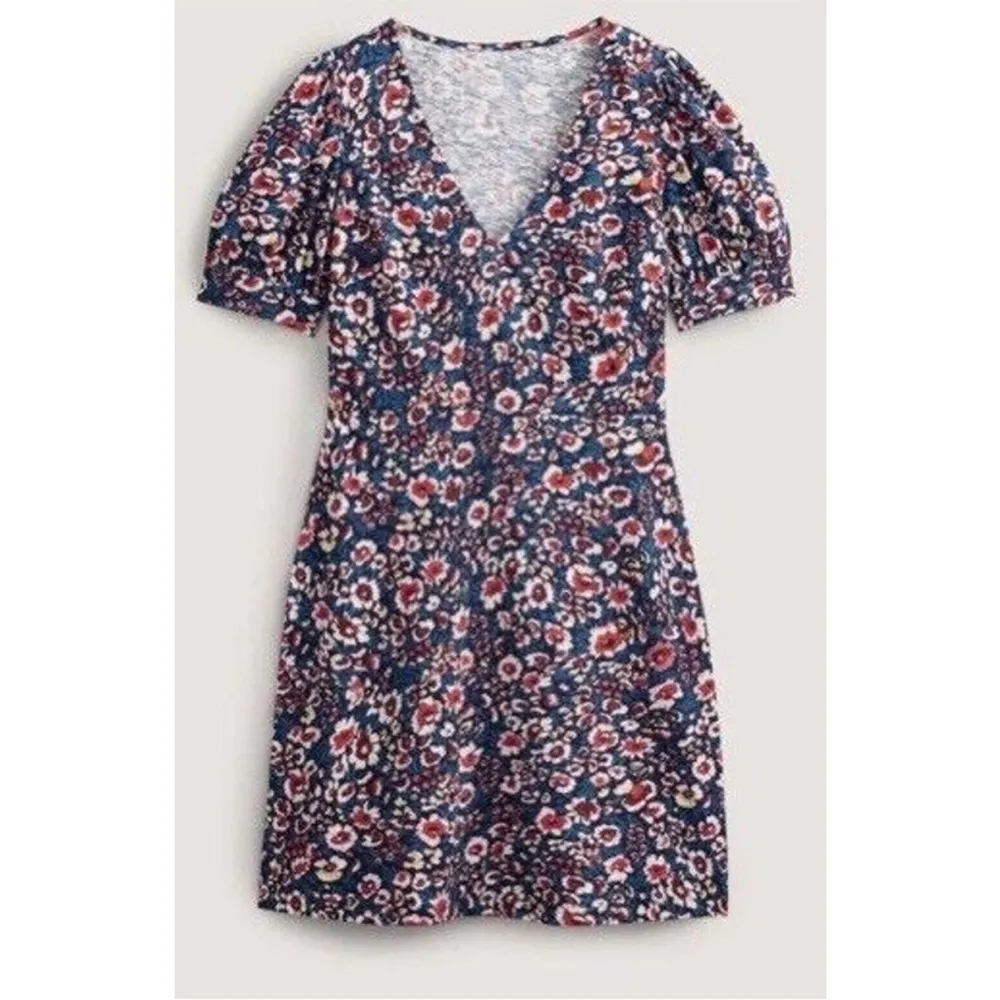 Boden Knit Floral Puff Sleeve V-Neck Dress 6 EUC Vibrant Summer - Image 6