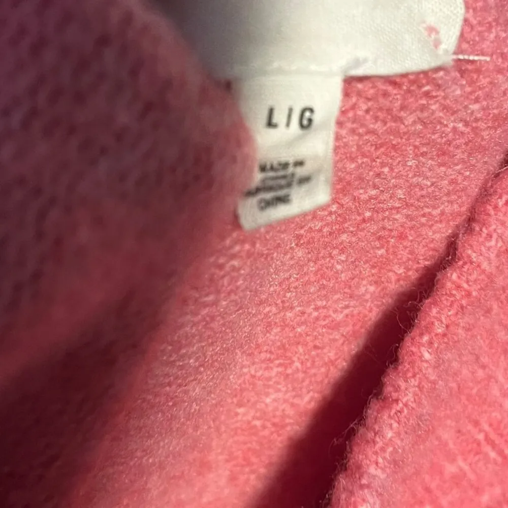 Aerie Women's L Unreal Sweater Country Pink Plush Comfy Cozy Oversized Casual - Image 7