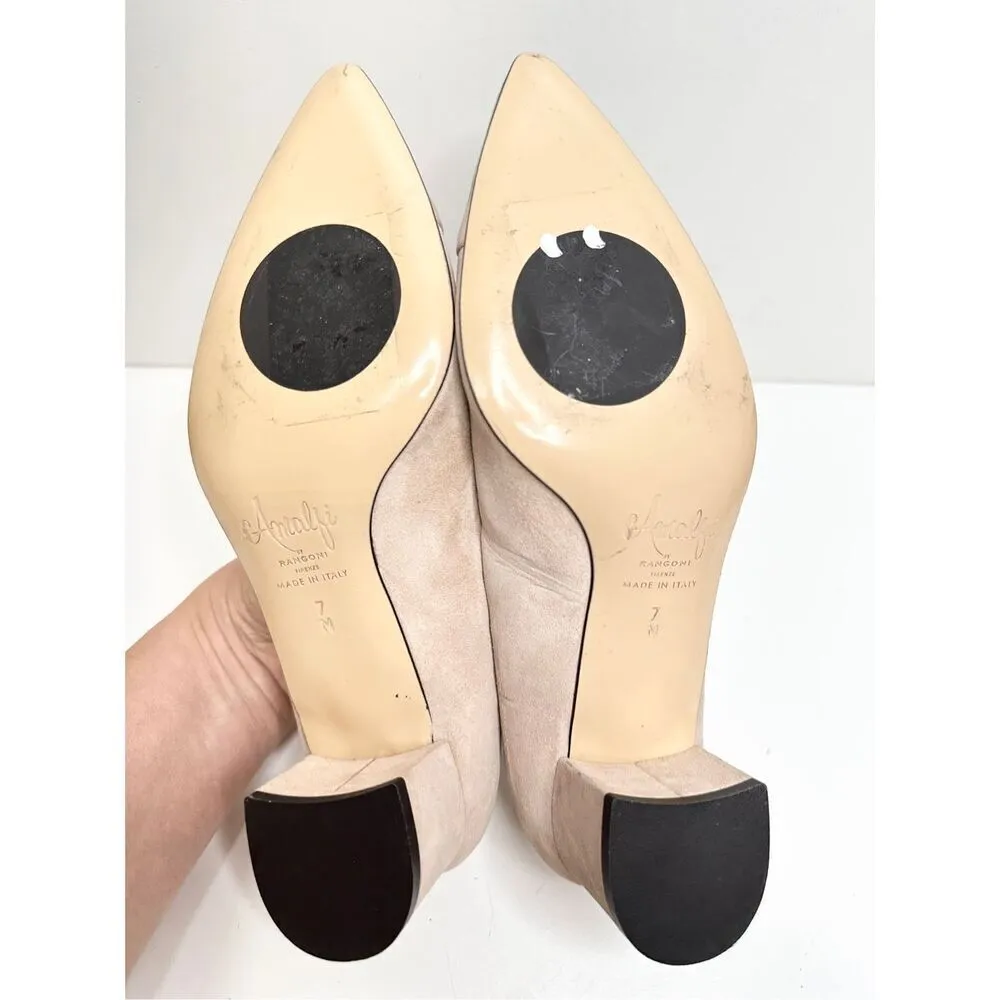 Amalfi by Rangoni Shoes Pablito Pointed Toe‎ Size 7 Pink Pump Cashmere Suede - Image 9