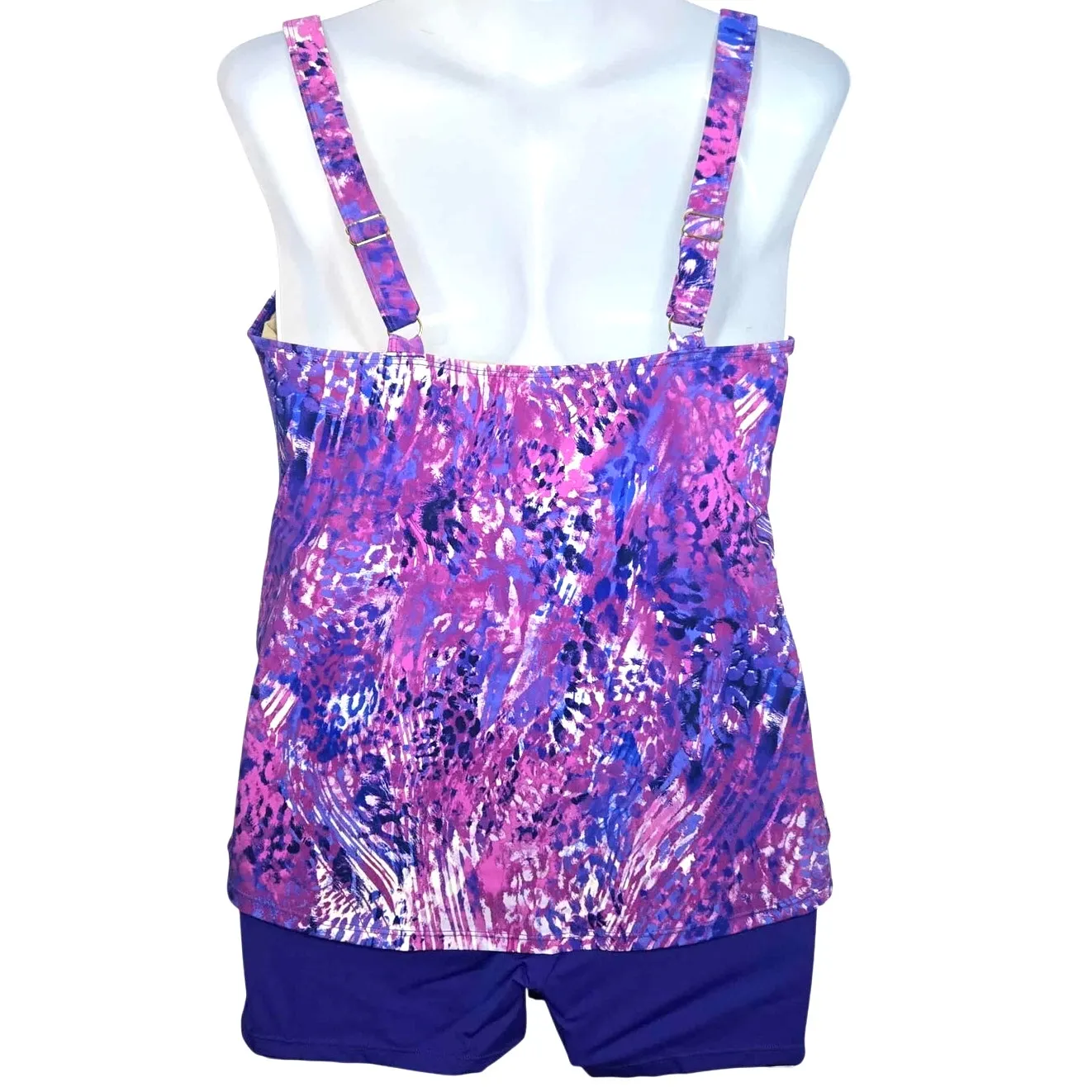 Kim Gravel x Swimsuits For All Fly Away Tankini & 5" Boy Short Size 16 Purple - Image 2