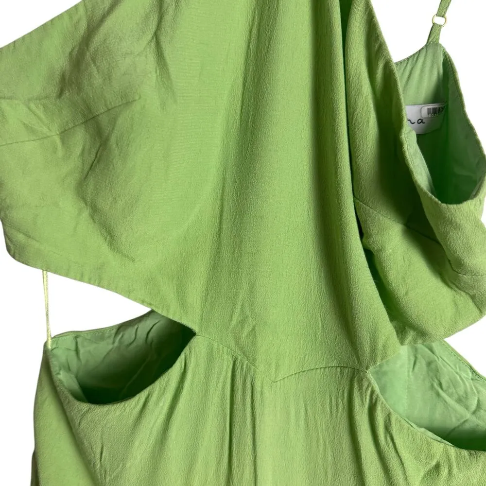 Louna Green Halter Cutout Sleeveless Slit Midi Dress Size XS - Image 9