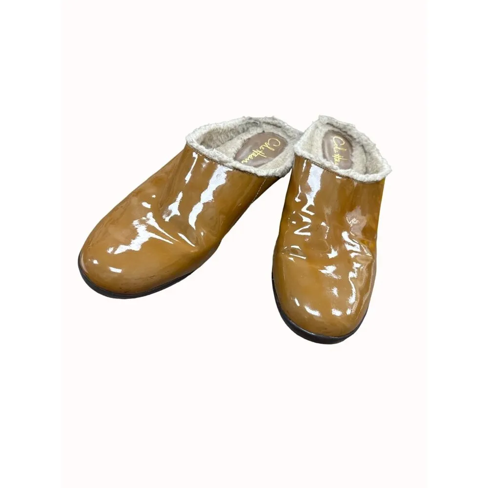 Cole Haan  women’s brown patent leather lined slip clogs shoes 10B SKU 6265 - Image 11