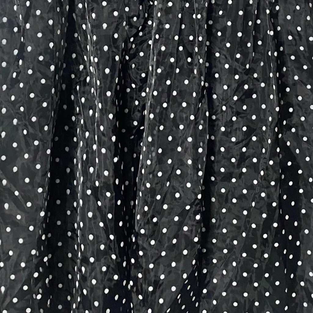 Unique Vintage Black Polka Dot Sheer
Overlay Midi Dress NWT 1X/16 - Image 6