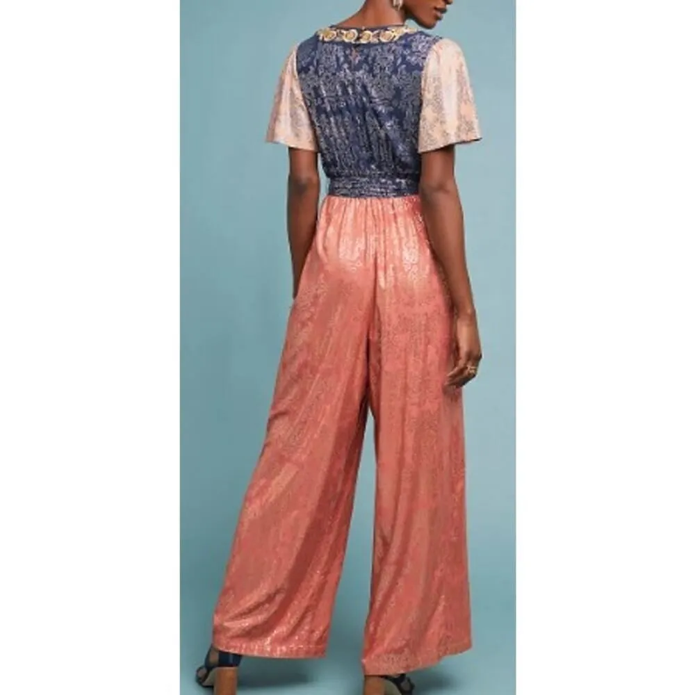 Anthropologie Akemi + Kin Sofia Metallic Jumpsuit Sz. 6 - Image 3