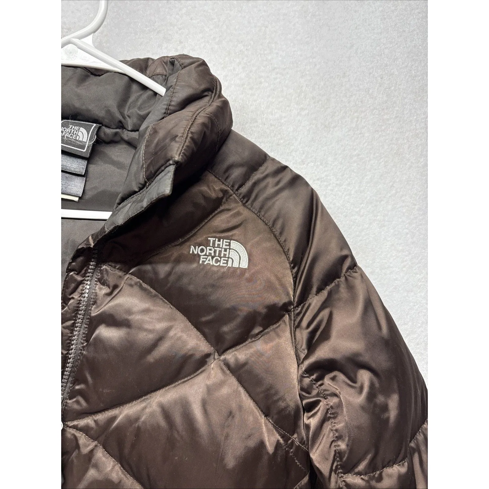 North Face Jacket Womens Small Brown 550 Down Puffer Quilted Winter Coat Warm - Image 2