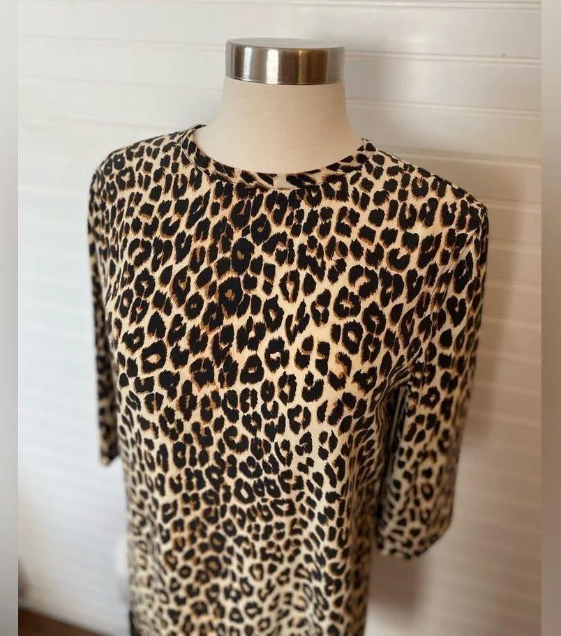 Equipment 100% Silk Cheetah Print Shift Dress - Image 8