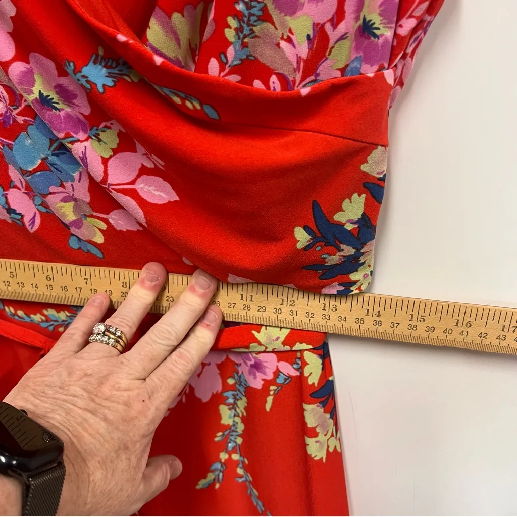 Julia Jordan faux wrap floral midi dress with belt size 8 - Image 13