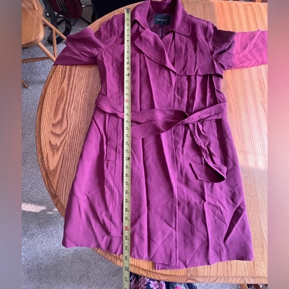 Banana Republic Outlet Plum Wine Waterfall Belted Trench Fall Coat, Size S NWT - Image 12